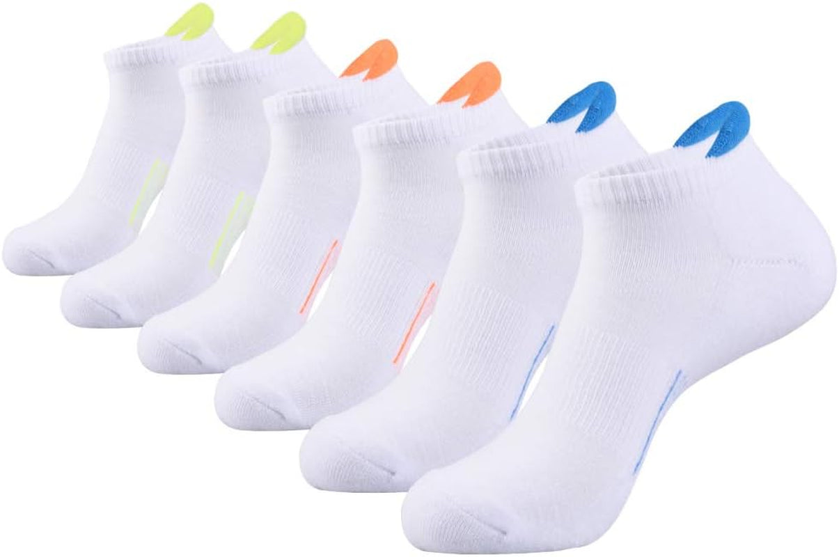 JOYNÉE Mens Ankle Low Cut Athletic Tab Socks for Men Sport Comfort Cushion Sock 6 Pack