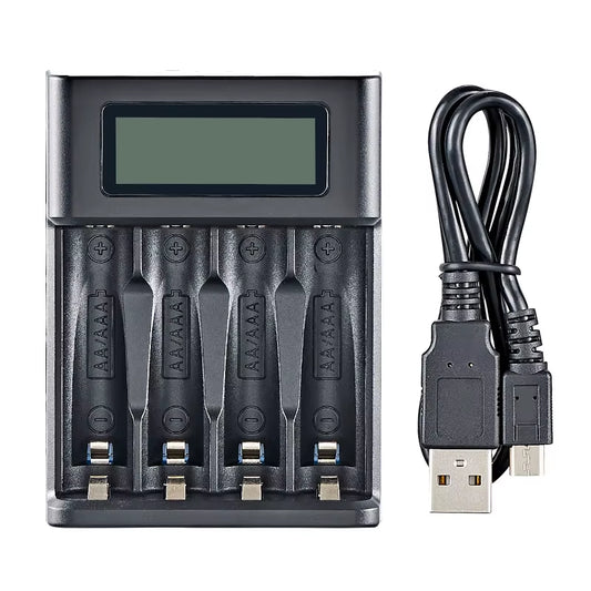 LCD Display AA / AAA Battery USB Charger 4 Slots for NI-MH /NI-CD AA AAA 1.2V Rechargeable Battery Indicator Battery Charger