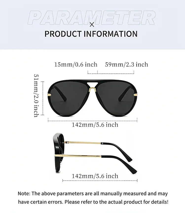 Gold Trim Pilot Sunglasses for Women| UV400 Y2K Shield Shades| Perfect for Spring Sunshine & Wedding Season Outfits