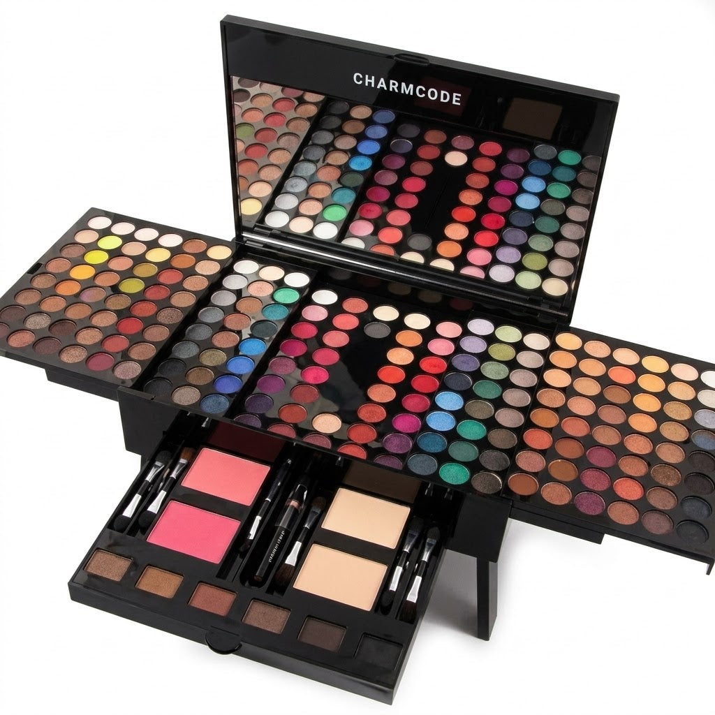 190 Colors Cosmetic Make up Palette Set Kit Combination with Eyeshadow Facial Blusher Eyebrow Powder Face Concealer Eyeliner Pencil a Mirror All-In-One Makeup Gift (Multicolor)
