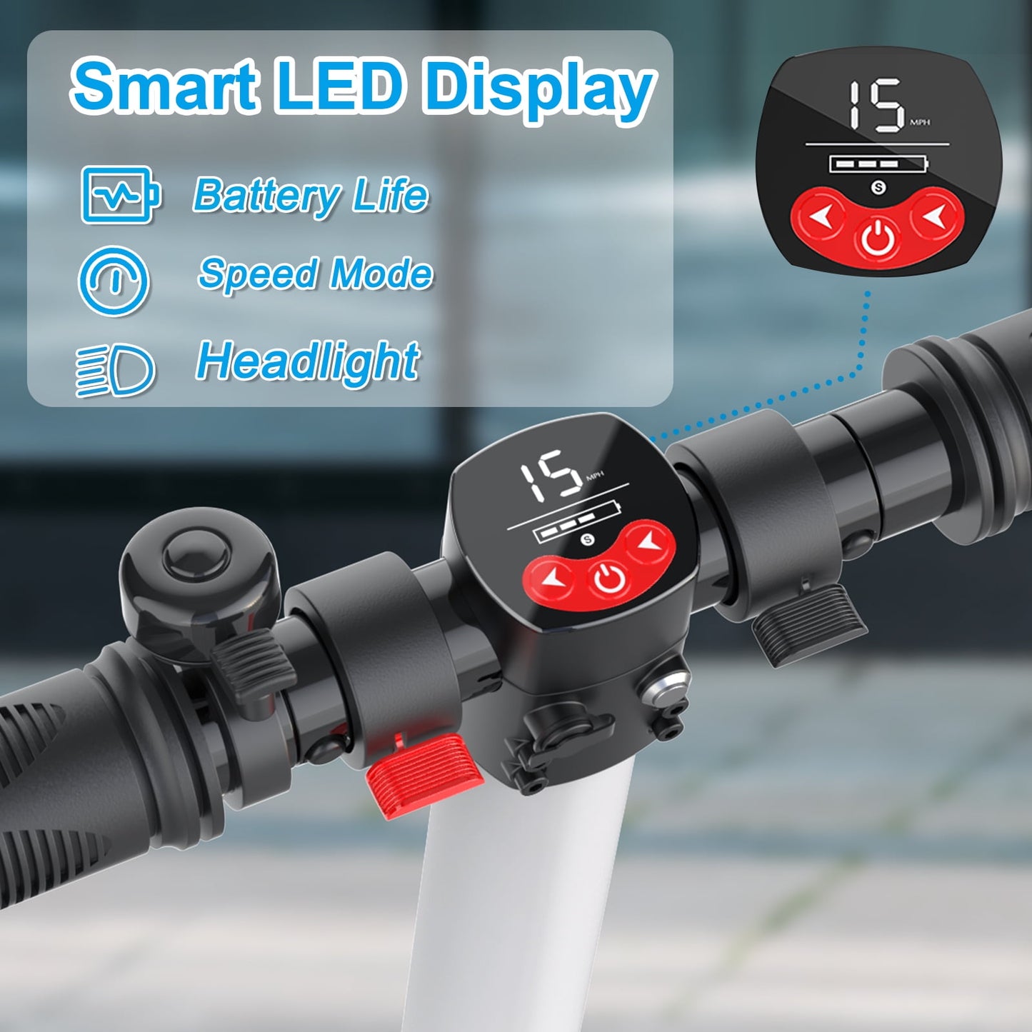 SANOPY Electric Scooter Adults, 250W Motor E-Scooter, 6.5 in Tires, 15.5 Mph & 20 Miles Range, Commuting Kick Scooter, Max Load 220 Lbs, Bright Blue,Ul2272 Certified