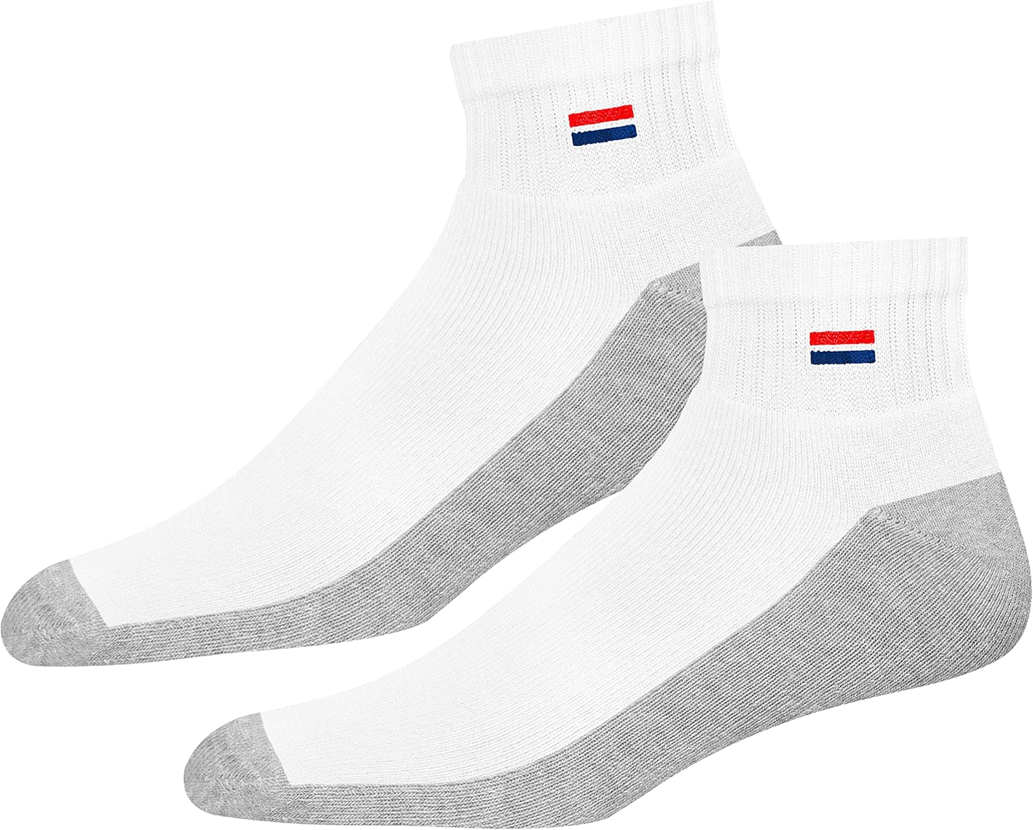 NAVYSPORT Men'S Cotton Socks Athletic Quarter Socks for Running, Training, Casual Wear Pack of 6