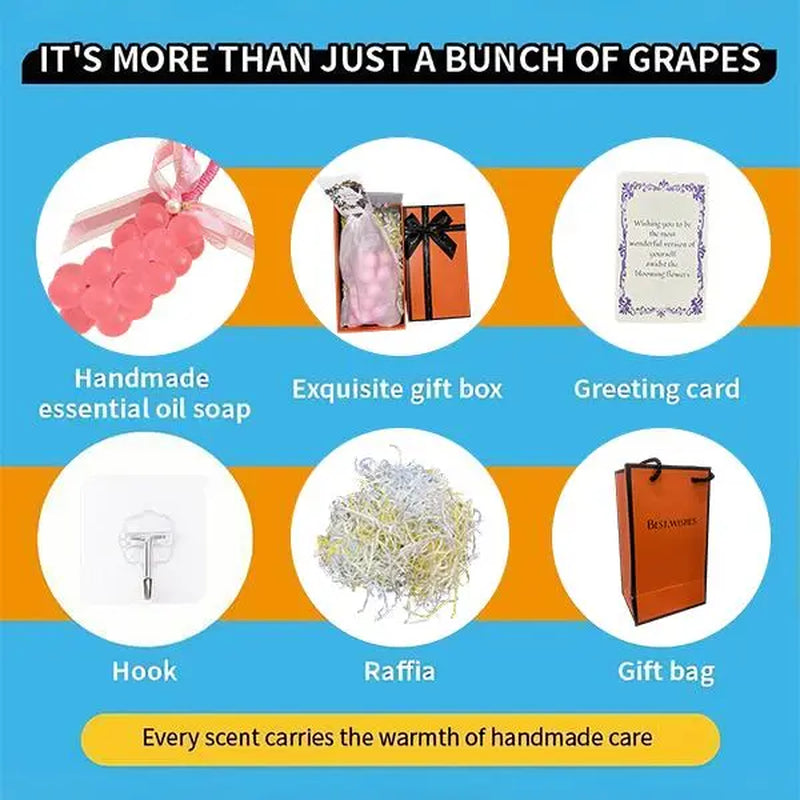 [Mother'S Day Gift] Handcrafted Decorative Grape-Shaped Soap Gift Set — 25 Grape-Shaped Scented Soaps with Enduring Fresh Fragrance. Bathroom Décor, Home Accessory, Gift for Women and Friends, Valentine'S Day Gift