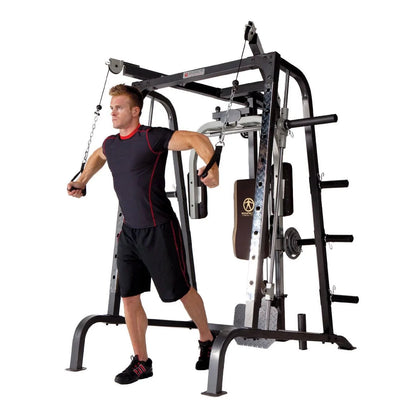Marcy Diamond Elite Olympic Smith Cage Machine, Plate Loaded Home Gym Total Body Workout Machine (MD-9010G)