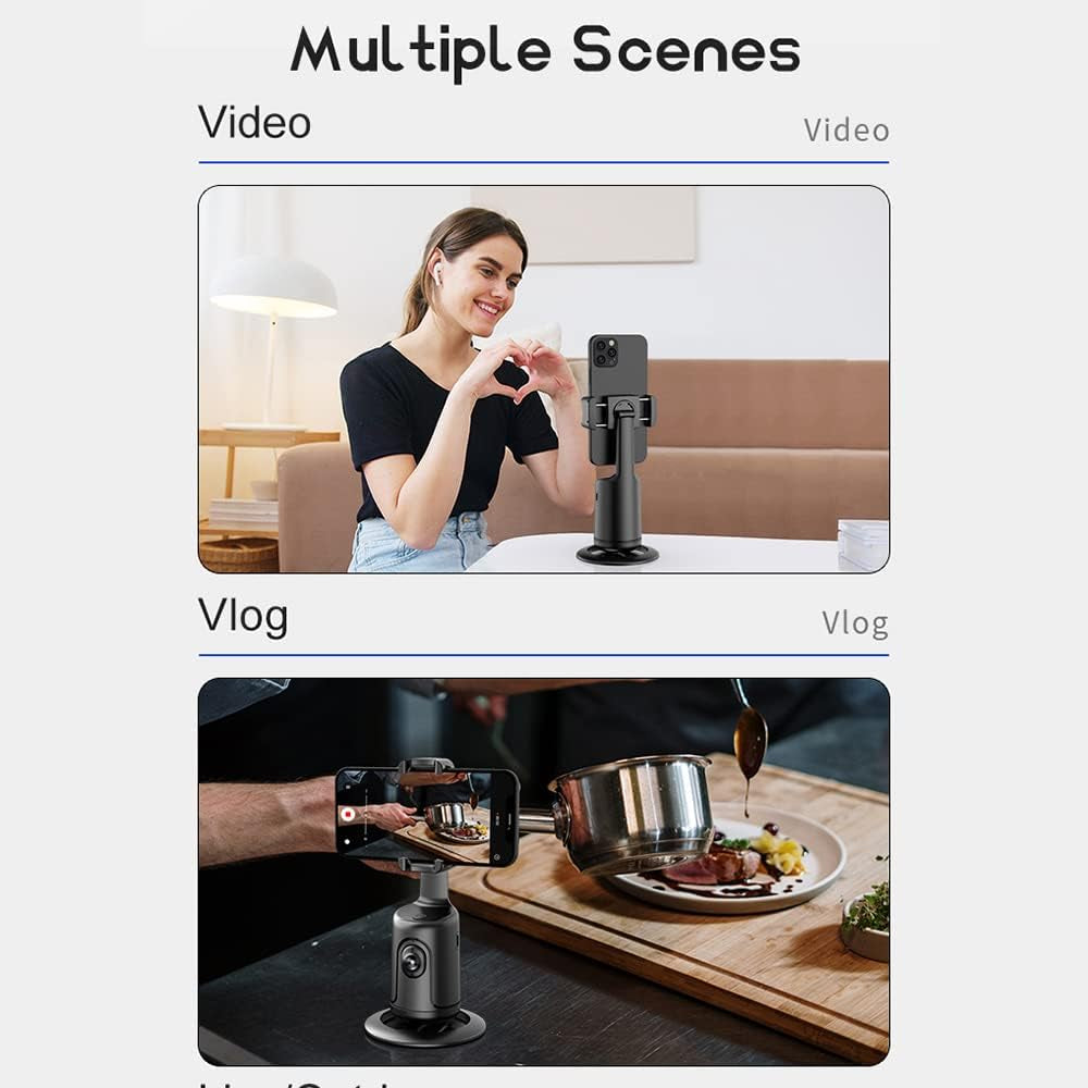 Smart 360° Auto Face Tracking Gimbal Stabilizer for Smartphones with Adjustable Lens and Stable Base for Vlogging and Live Streaming