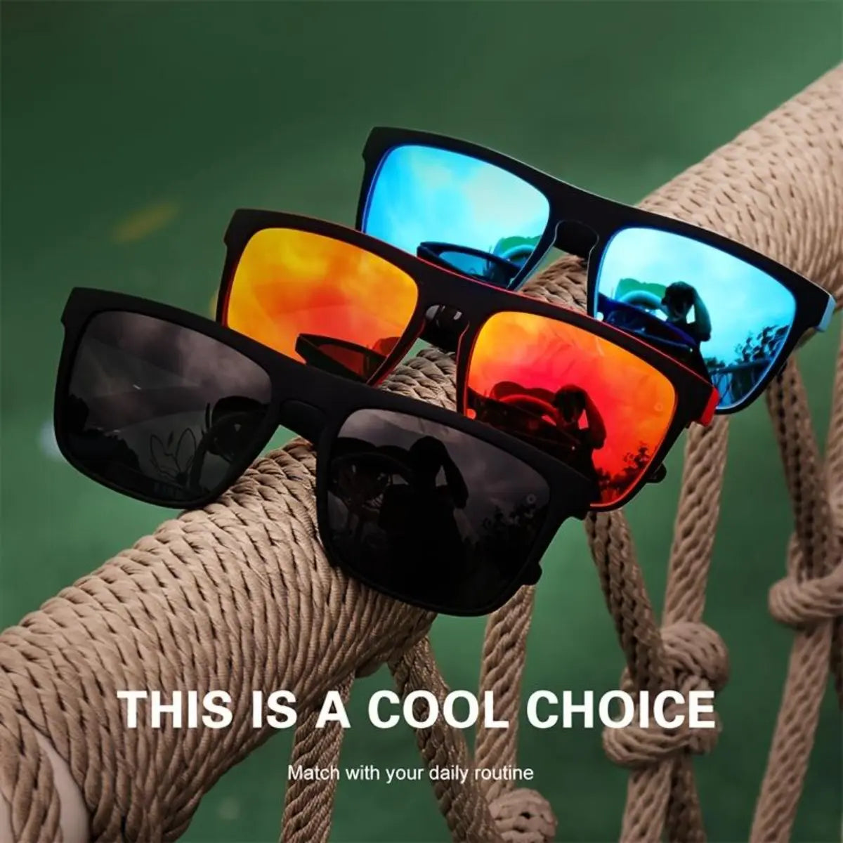 4-Pack Classic Square Sports Sunglasses - Polarized Lens, UV400 Protection, Lightweight PC Frame, Unisex for Driving, Fishing & Everyday Durability