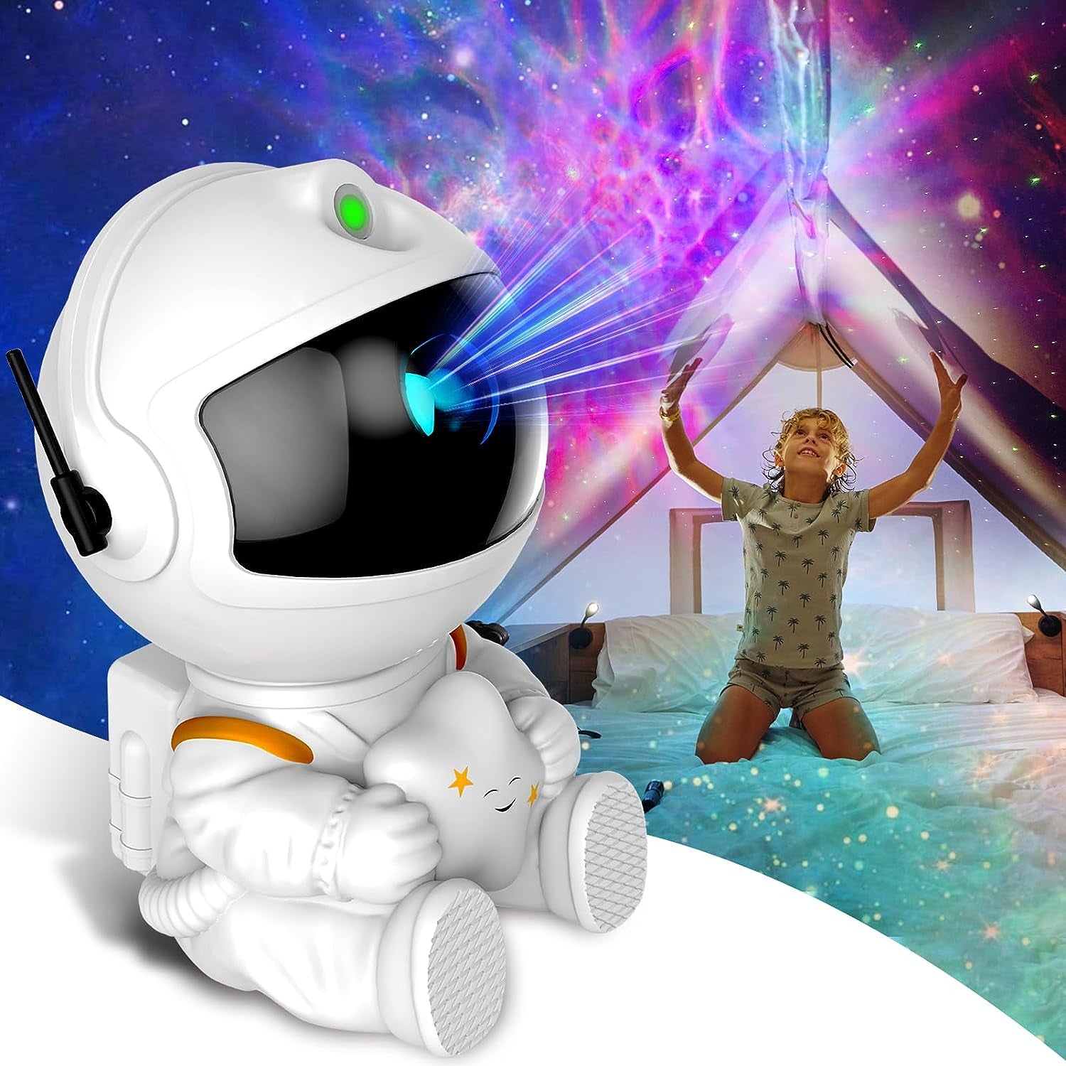 Astronaut Galaxy Projector: LED Nebula Ceiling Light with Timer and Remote Control, Ideal Night Light for Children and Room Decor, Perfect Gift for Birthdays
