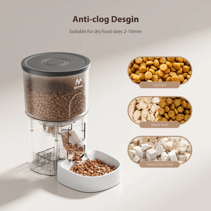 IMIPAW Automatic Cat Feeders, 3L Timed Cat Food Dispenser with Clog-Free Design, Dog Pet Feeder