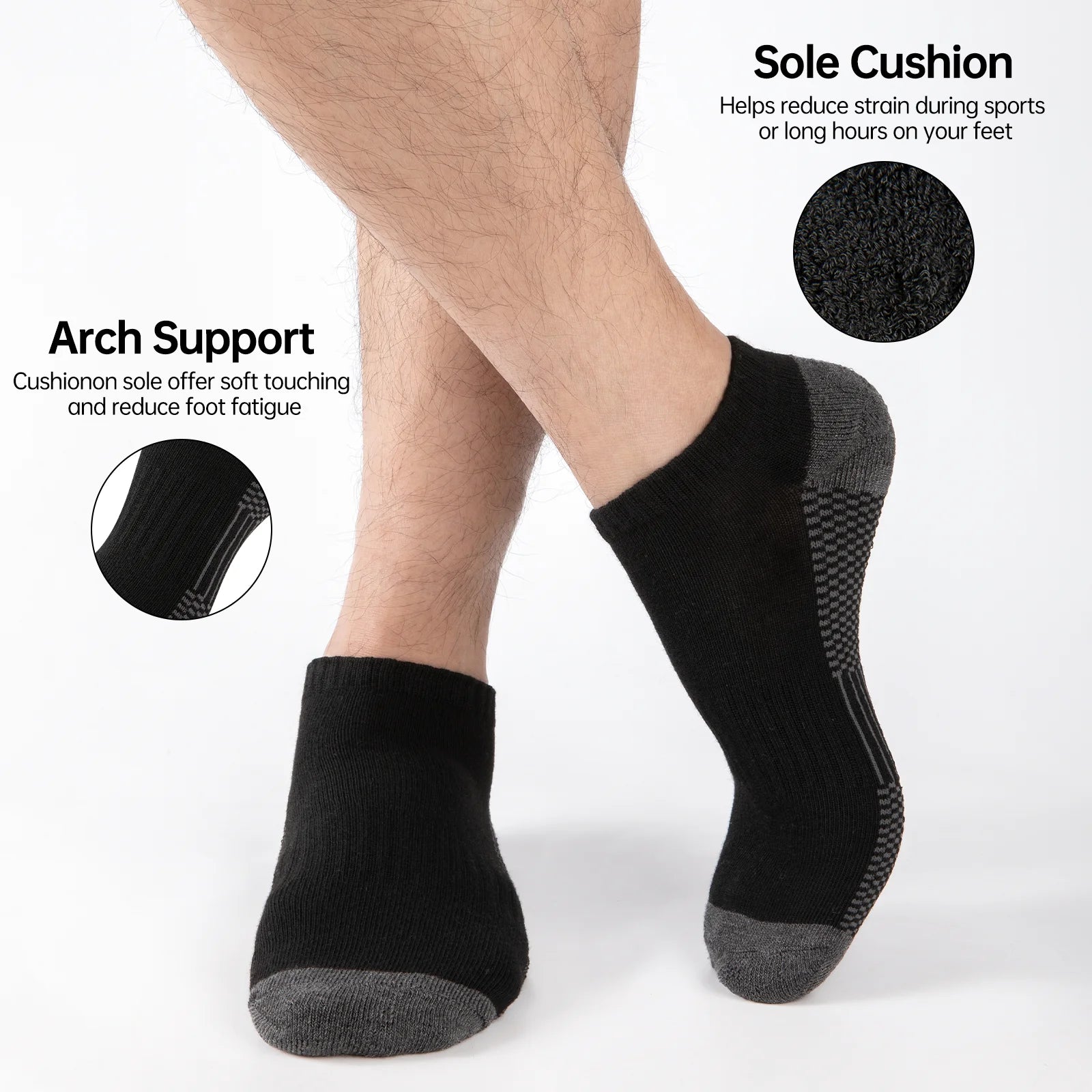 COOPLUS Mens 10 Pairs Athletic Ankle Socks Men'S Breathable Low Cut Socks