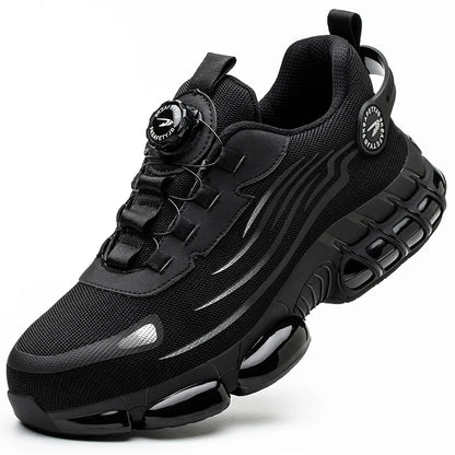 Rotary Button Work Shoes Anti-Slip Safety Shoes Men Steel Toe Sneaker Puncture Proof Work Boots Man Sport Shoes Indestructible