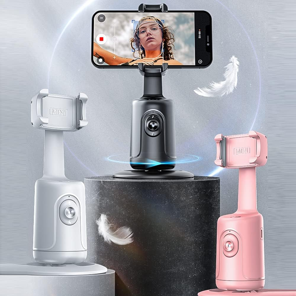 Smart 360° Auto Face Tracking Gimbal Stabilizer for Smartphones with Adjustable Lens and Stable Base for Vlogging and Live Streaming