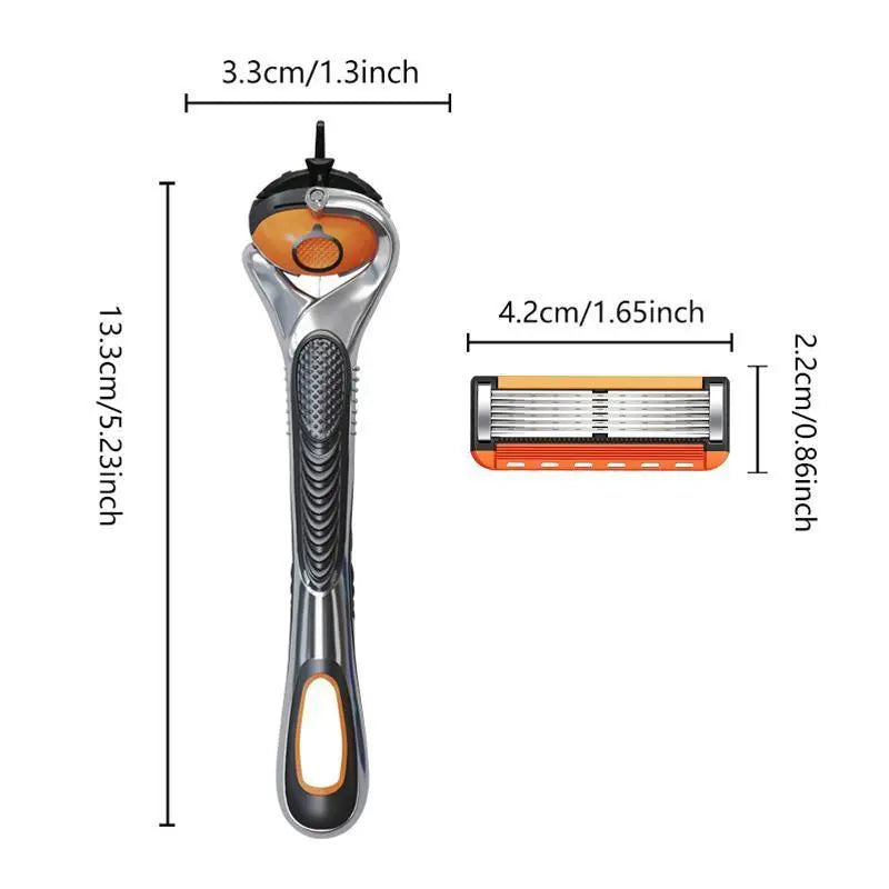 Men'S Unscented Precision Razor Blade Replacement Handheld Kit - 48 Pieces (48 Blades + 1 Handle), All Skin Head Shave Daily Care Hair Removal Item, Ideal Birthday or Holiday Gift