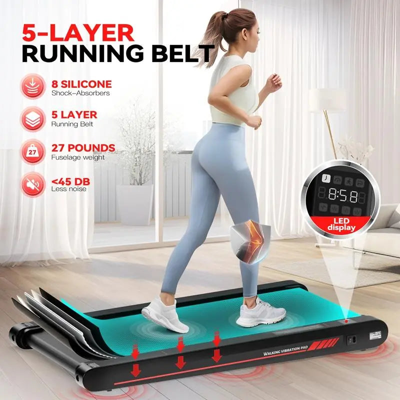 P1 Walking Vibration Pad P1,Vibrating Plate, Remote Control & APP, Lightweight under Desk Treadmills for Home & Office,Servo Motor Technology, 3 in 1 Portable Walking Pad Treadmill, 22 Lbs Fitness Equipment
