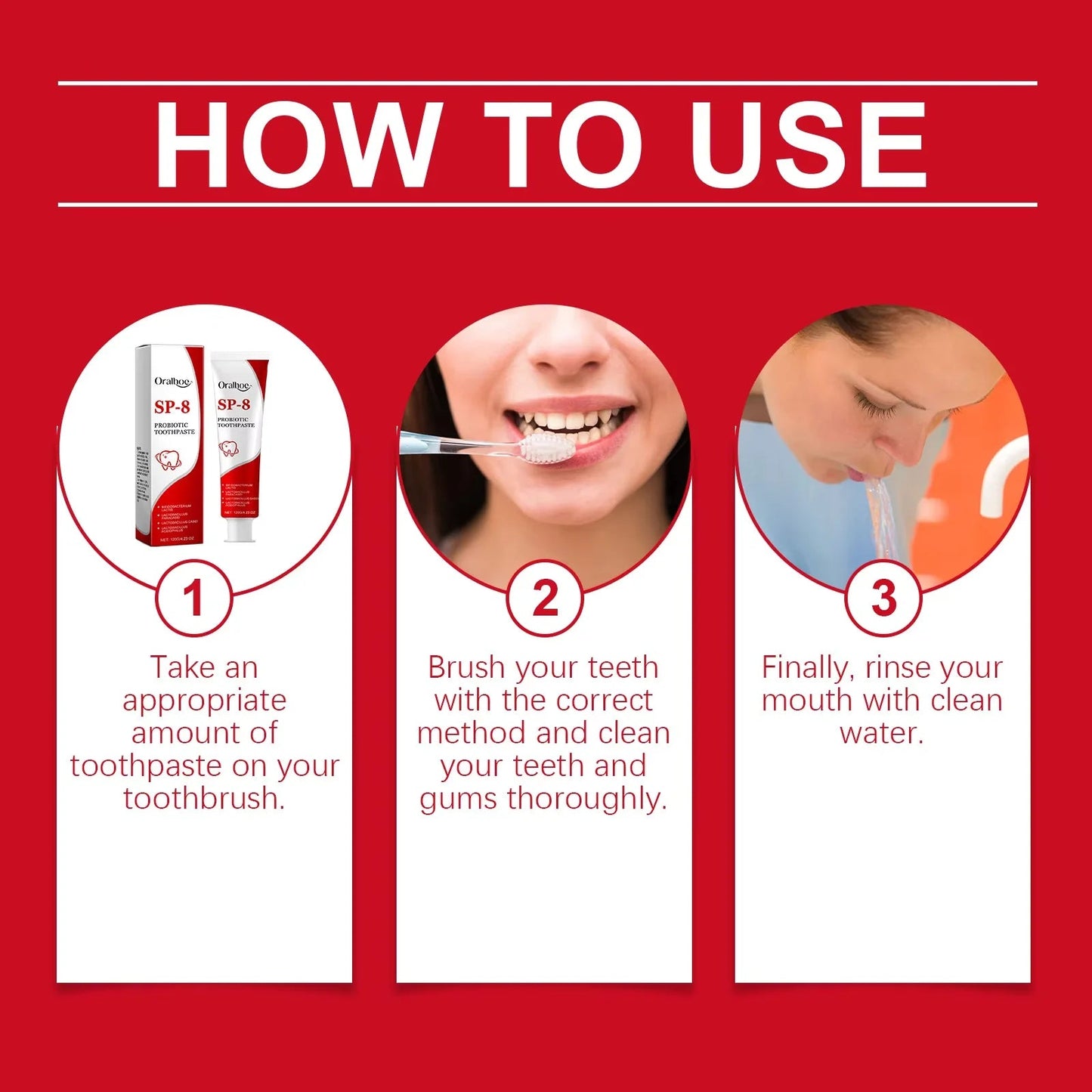 Sp-8 Probiotic Toothpaste Brightening Mint Fresh Breath Deep Cleaning Remove Plaque Stains Oral Hygiene Teeth Whiten Toothpaste