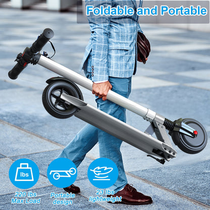SANOPY Electric Scooter Adults, 250W Motor E-Scooter, 6.5 in Tires, 15.5 Mph & 20 Miles Range, Commuting Kick Scooter, Max Load 220 Lbs, Bright Blue,Ul2272 Certified
