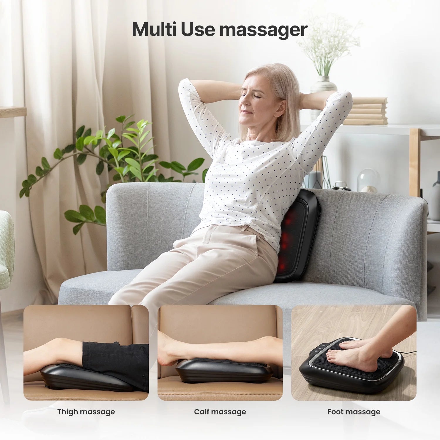 RENPHO Foot Massager with Heating,Shiatsu Foot Massager for Circulation, Back Massager, Foot Warmer and Massager for Neuropathy Muscle Pain Relief Plantar Fasciitis, Gifts for Women Men