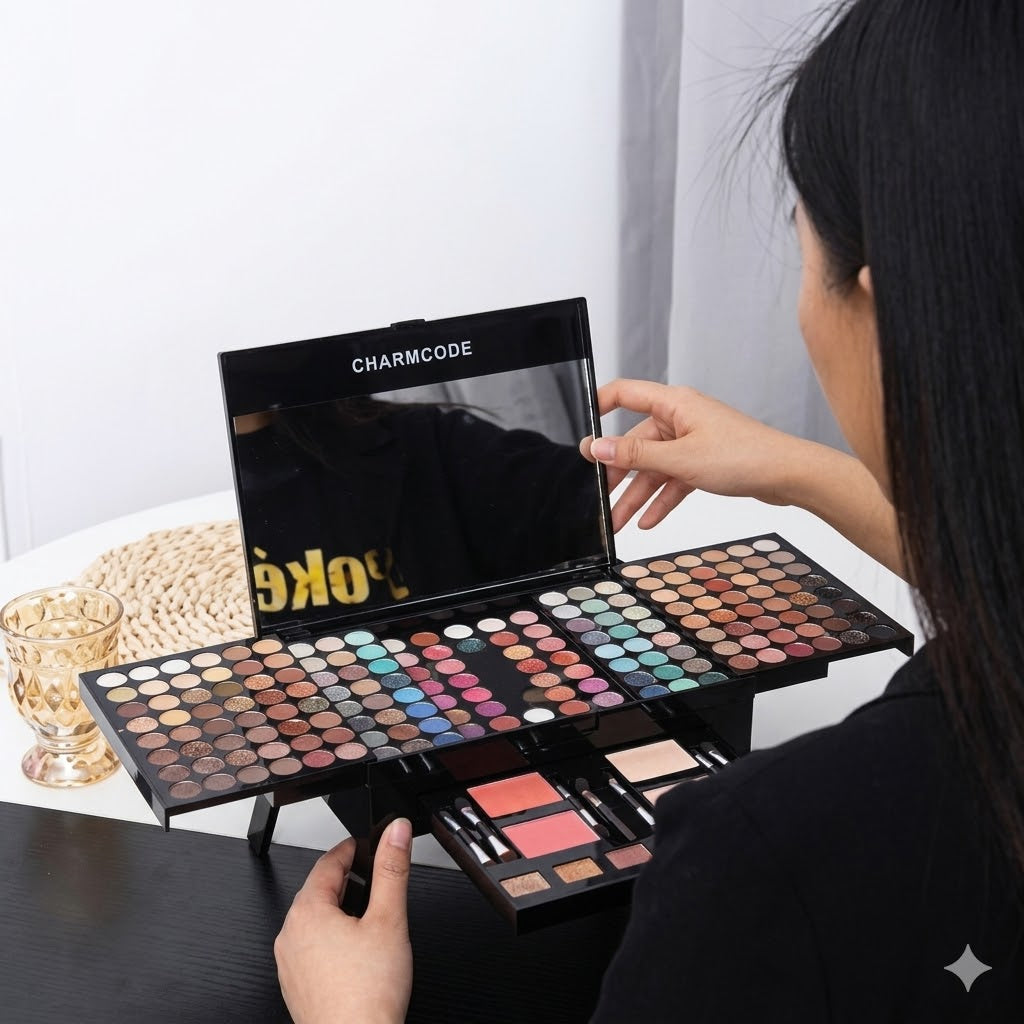 190 Colors Cosmetic Make up Palette Set Kit Combination with Eyeshadow Facial Blusher Eyebrow Powder Face Concealer Eyeliner Pencil a Mirror All-In-One Makeup Gift (Multicolor)