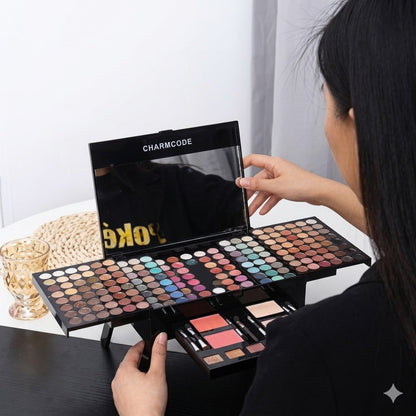 190 Colors Cosmetic Make up Palette Set Kit Combination with Eyeshadow Facial Blusher Eyebrow Powder Face Concealer Eyeliner Pencil a Mirror All-In-One Makeup Gift (Multicolor)