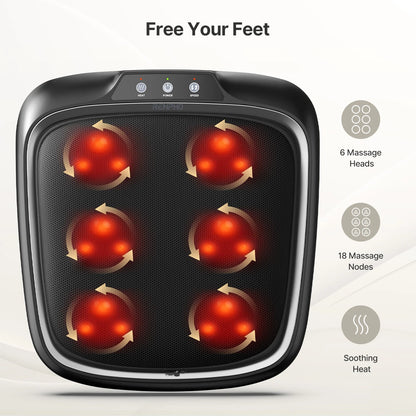 RENPHO Foot Massager with Heating,Shiatsu Foot Massager for Circulation, Back Massager, Foot Warmer and Massager for Neuropathy Muscle Pain Relief Plantar Fasciitis, Gifts for Women Men
