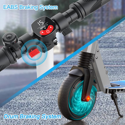 SANOPY Electric Scooter Adults, 250W Motor E-Scooter, 6.5 in Tires, 15.5 Mph & 20 Miles Range, Commuting Kick Scooter, Max Load 220 Lbs, Bright Blue,Ul2272 Certified