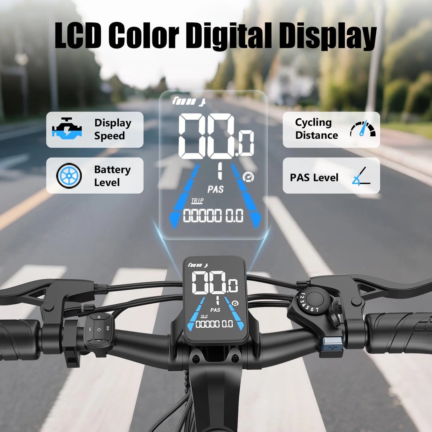 Postjoy F26 Electric Bike, 1200W Peak Motor,26" Tire 55 Miles 25MPH Electric Mountain Bike, 512Wh Battery Electric Bicycle for Adults 7 Speed, UL2849