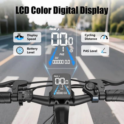 Postjoy F26 Electric Bike, 1200W Peak Motor,26" Tire 55 Miles 25MPH Electric Mountain Bike, 512Wh Battery Electric Bicycle for Adults 7 Speed, UL2849