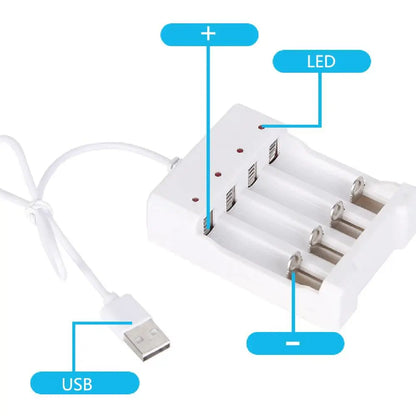 AAA 2/3/4 USB Slots Battery Charger Fast Charging Short Circuit Protection AAA and AA Rechargeable Battery Station High Quality