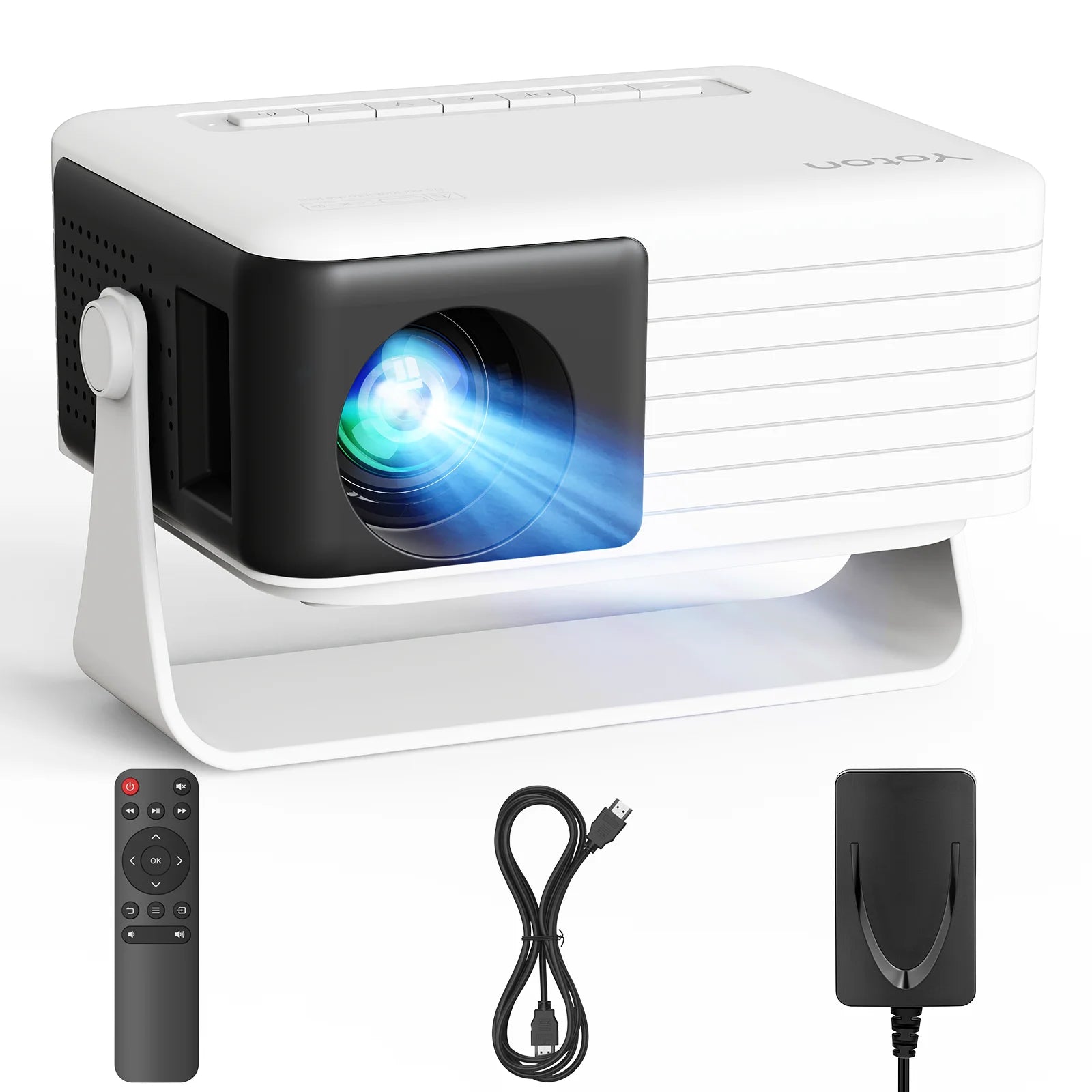 Cocobear Mini Projector 720P HD Portable Projector, 4000 Lumens LED, Wifi Bluetooth 5.1, 30–120" Screen, HDMI USB AV Compatible, Home Theater Outdoor Movie Projector, Black