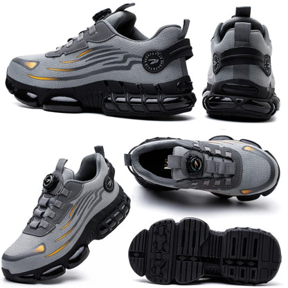 Rotary Button Work Shoes Anti-Slip Safety Shoes Men Steel Toe Sneaker Puncture Proof Work Boots Man Sport Shoes Indestructible