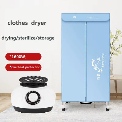 1700W New Style Dual-Layer Stainless Steel Hot Air Dryer Multi-Function Electric Clothes Drier CE Rohs FCC Approved Household