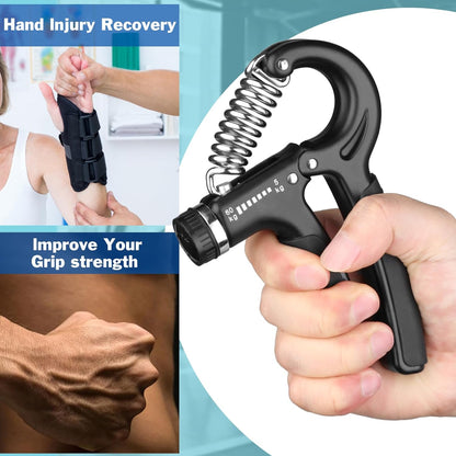 AIXPI Grip Strength Trainer, Hand Grip Exerciser Strengthener with Adjustable Resistance 11-132 Lbs (5-60Kg), Forearm Strengthener, Hand Exerciser for Muscle Building and Injury Recover 1 PACK