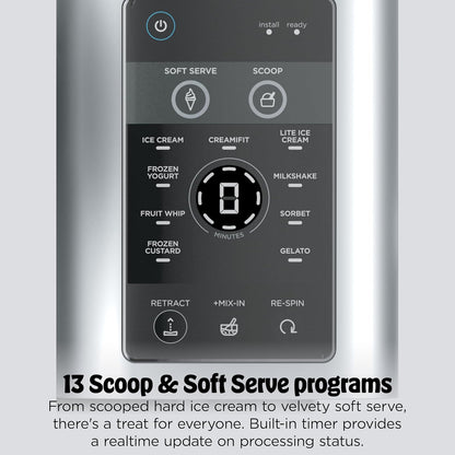 Ninja Creami Scoop & Swirl Ice Cream Maker, Soft Serve Desserts, Sorbet, Milkshakes, Frozen Yogurt and More, 13-In-1 Programs, Includes Handle and Two 16 Oz 2-In-1 Pints, NC701
