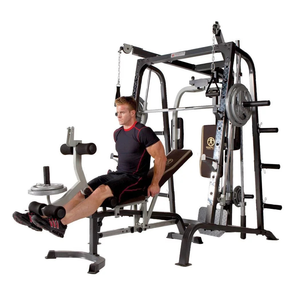 Marcy Diamond Elite Olympic Smith Cage Machine, Plate Loaded Home Gym Total Body Workout Machine (MD-9010G)
