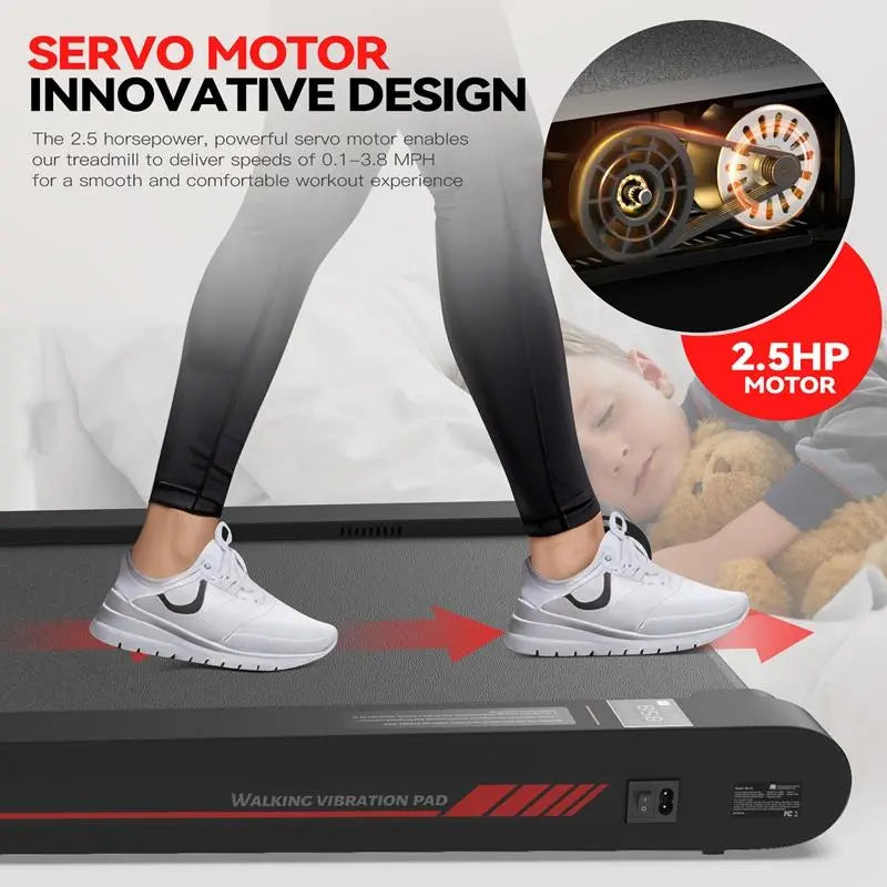 P1 Walking Vibration Pad P1,Vibrating Plate, Remote Control & APP, Lightweight under Desk Treadmills for Home & Office,Servo Motor Technology, 3 in 1 Portable Walking Pad Treadmill, 22 Lbs Fitness Equipment