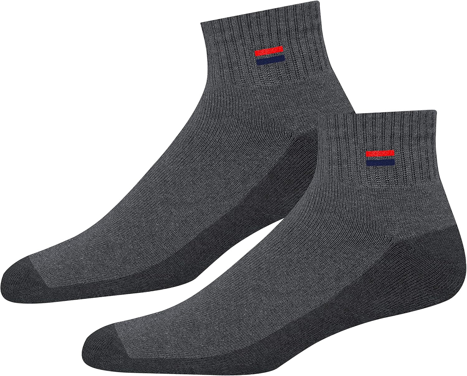 NAVYSPORT Men'S Cotton Socks Athletic Quarter Socks for Running, Training, Casual Wear Pack of 6