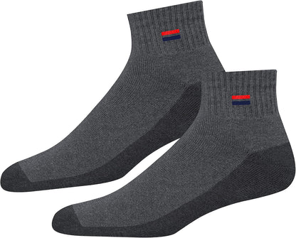NAVYSPORT Men'S Cotton Socks Athletic Quarter Socks for Running, Training, Casual Wear Pack of 6
