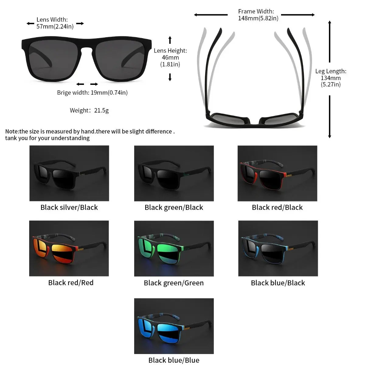 4-Pack Classic Square Sports Sunglasses - Polarized Lens, UV400 Protection, Lightweight PC Frame, Unisex for Driving, Fishing & Everyday Durability