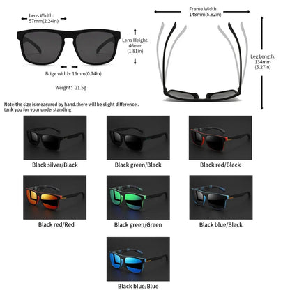 4-Pack Classic Square Sports Sunglasses - Polarized Lens, UV400 Protection, Lightweight PC Frame, Unisex for Driving, Fishing & Everyday Durability