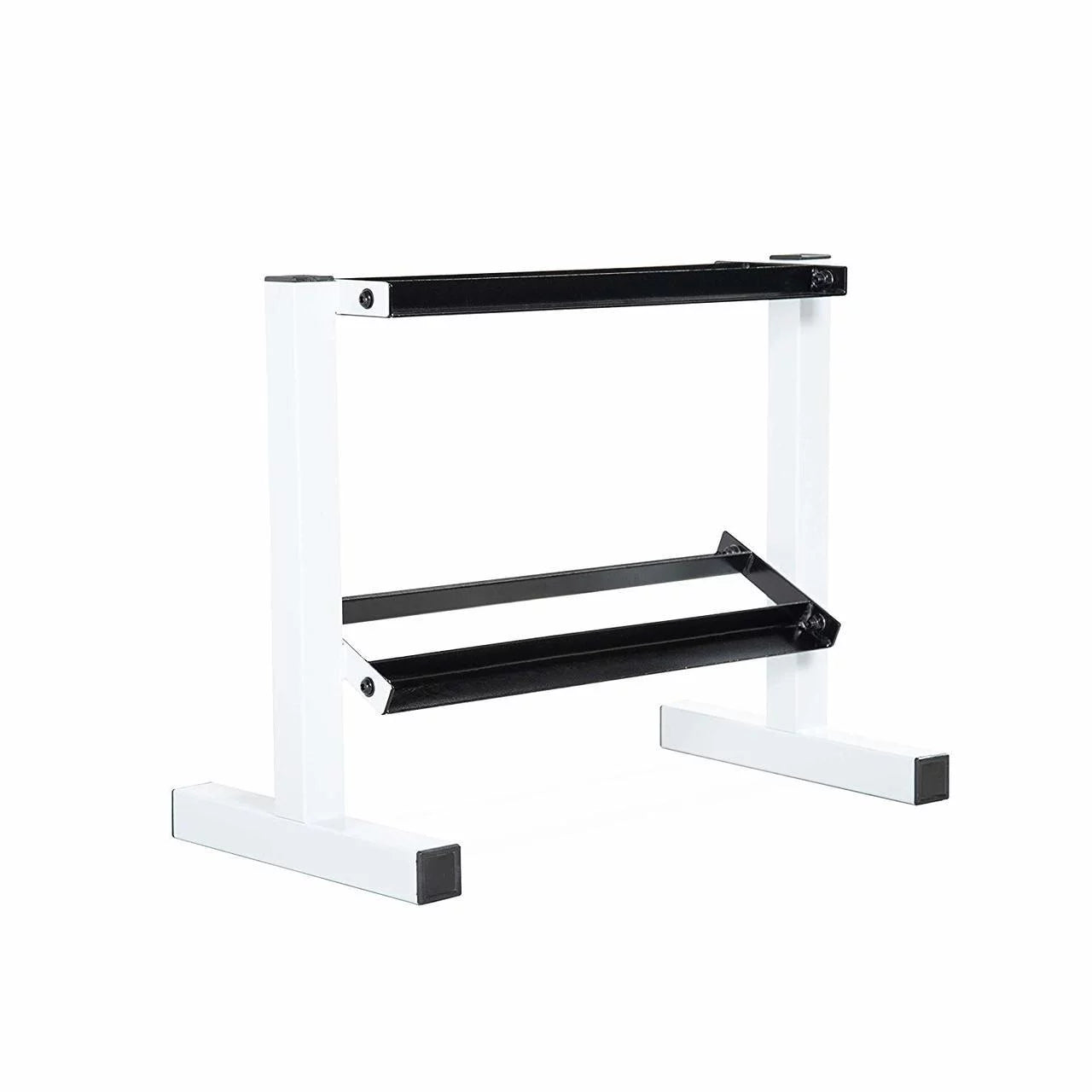 CAP 150 Lb. Coated Hex Dumbbell Weight Set, 5-25 Lb. with White Rack