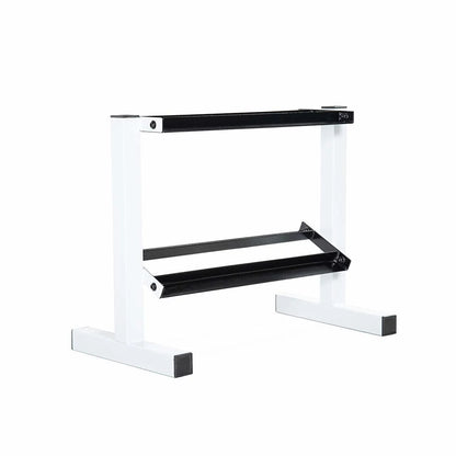 CAP 150 Lb. Coated Hex Dumbbell Weight Set, 5-25 Lb. with White Rack