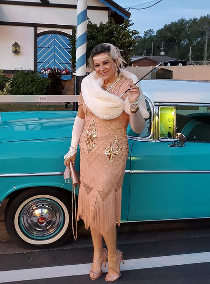 Kayamiya Women'S Flapper Dresses 1920S Sequins Art Deco Gatsby Cocktail Dress with Sleeve
