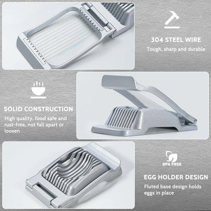 Sopito Heavy Duty Stainless Steel Wire Egg Slicer for Hard Boiled Eggs & Strawberry Other Soft Food