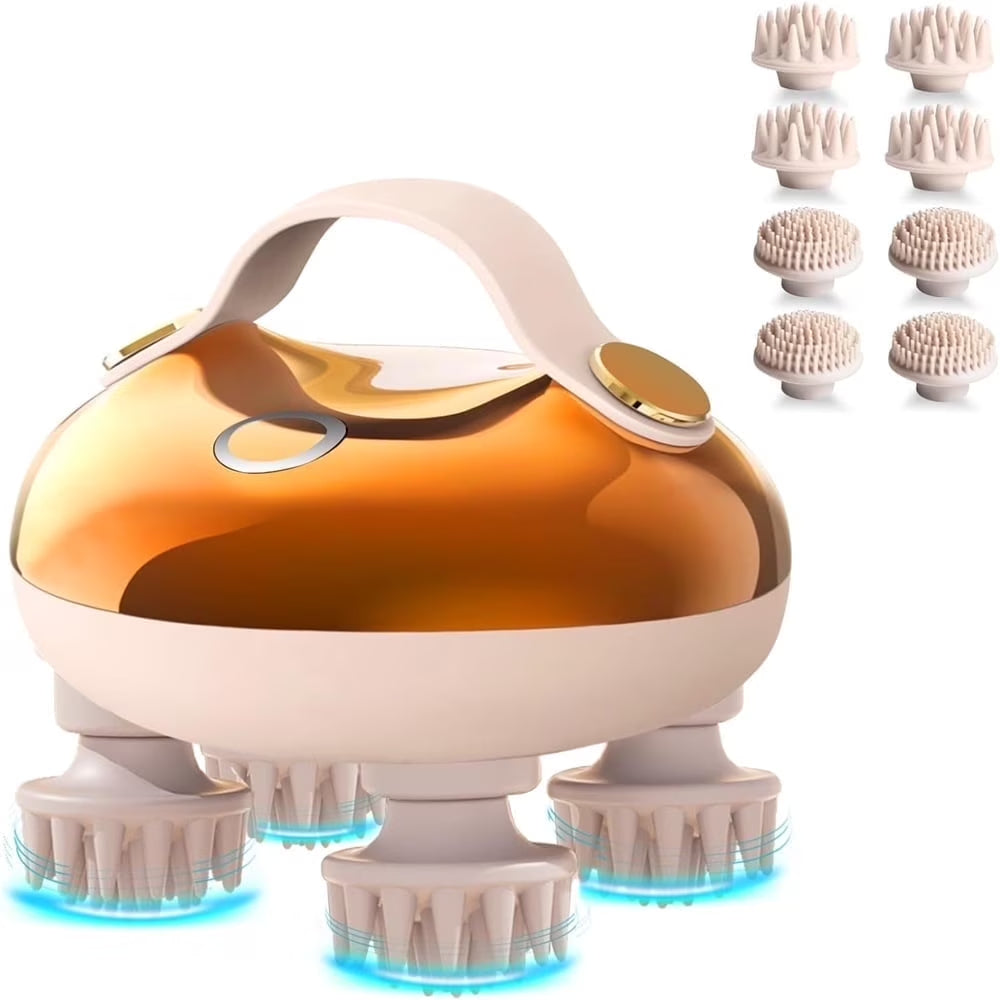 KAMUGO Scalp Massager Portable Electric Scalp Massager Hair Growth,Waterproof Handheld Head Scratcher Massager,3 Speed Modes with 8 Massage Claws Cat Massager(Purple)