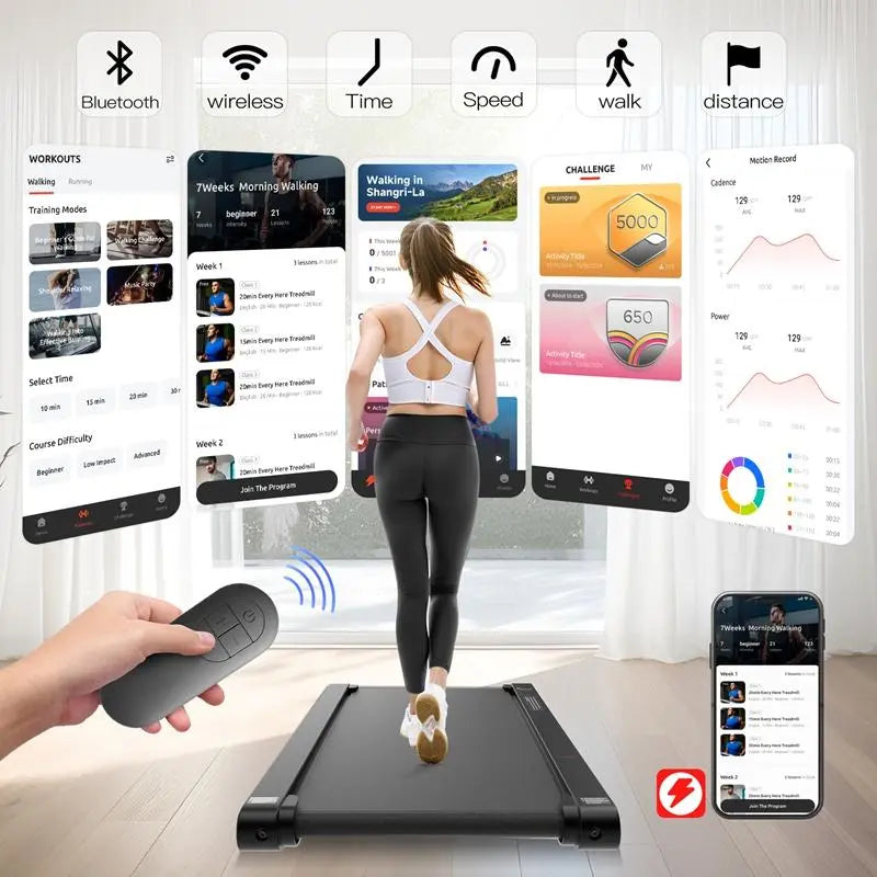 P1 Walking Vibration Pad P1,Vibrating Plate, Remote Control & APP, Lightweight under Desk Treadmills for Home & Office,Servo Motor Technology, 3 in 1 Portable Walking Pad Treadmill, 22 Lbs Fitness Equipment