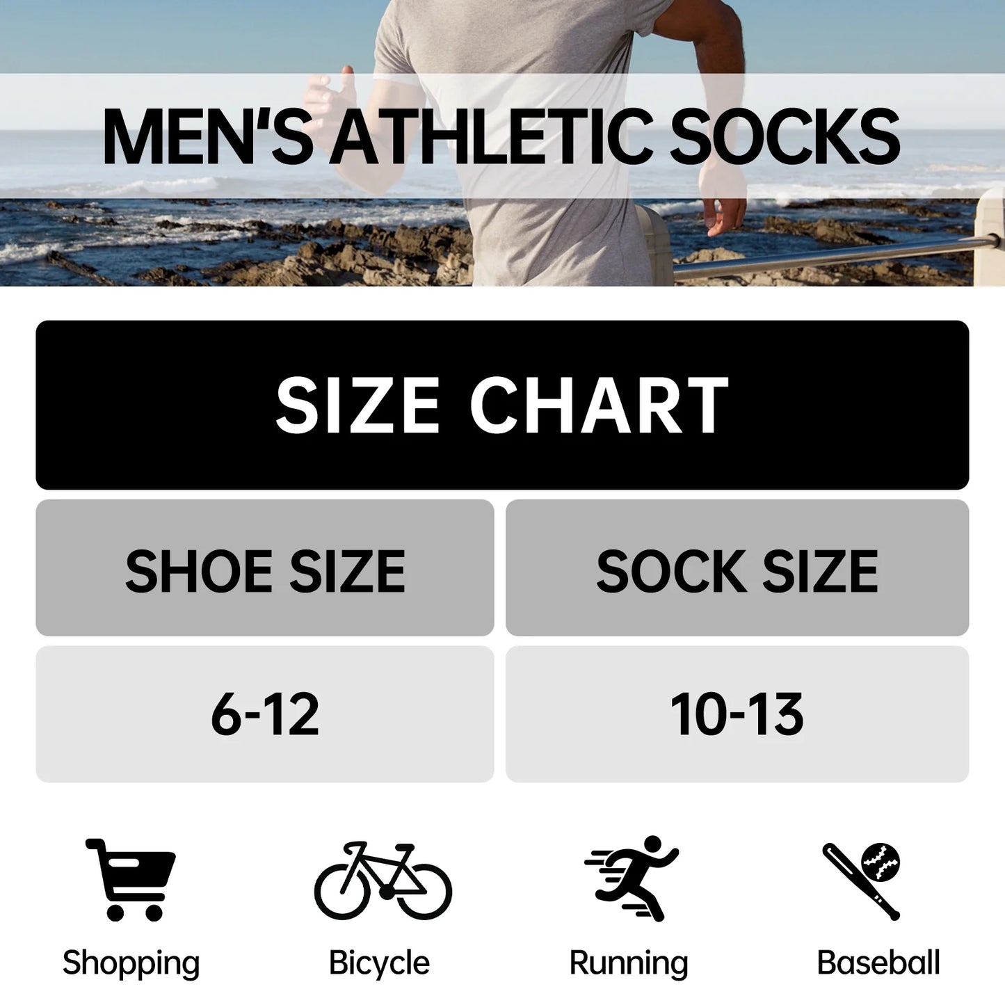 COOPLUS Mens 10 Pairs Athletic Ankle Socks Men'S Breathable Low Cut Socks