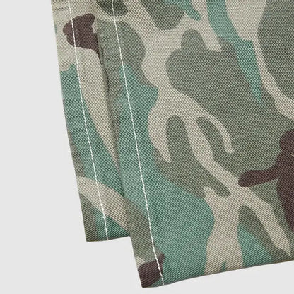 Flamingals Stretchy Camo Print Mid Rise Straight Leg Pants