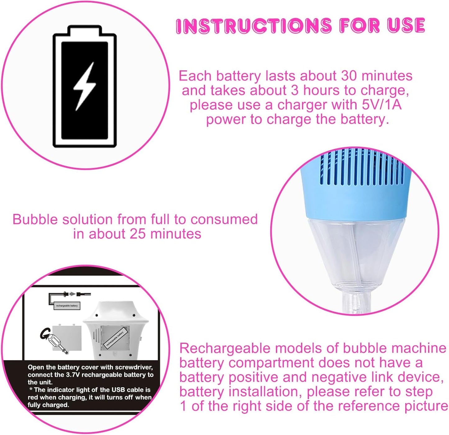 2-Piece Automatic Rechargeable Bubble Stand Machine, 47-Inch Height Outdoor Bubble Maker with Lights for Kids and Parties