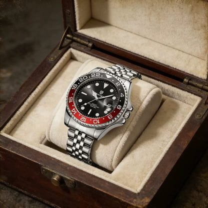 QINGXIYA Fashion Men Watch Fashion Original Waterproof Date Rotating Dial Stainless Steel Luxury Brand Men Quartz Watch Relogio