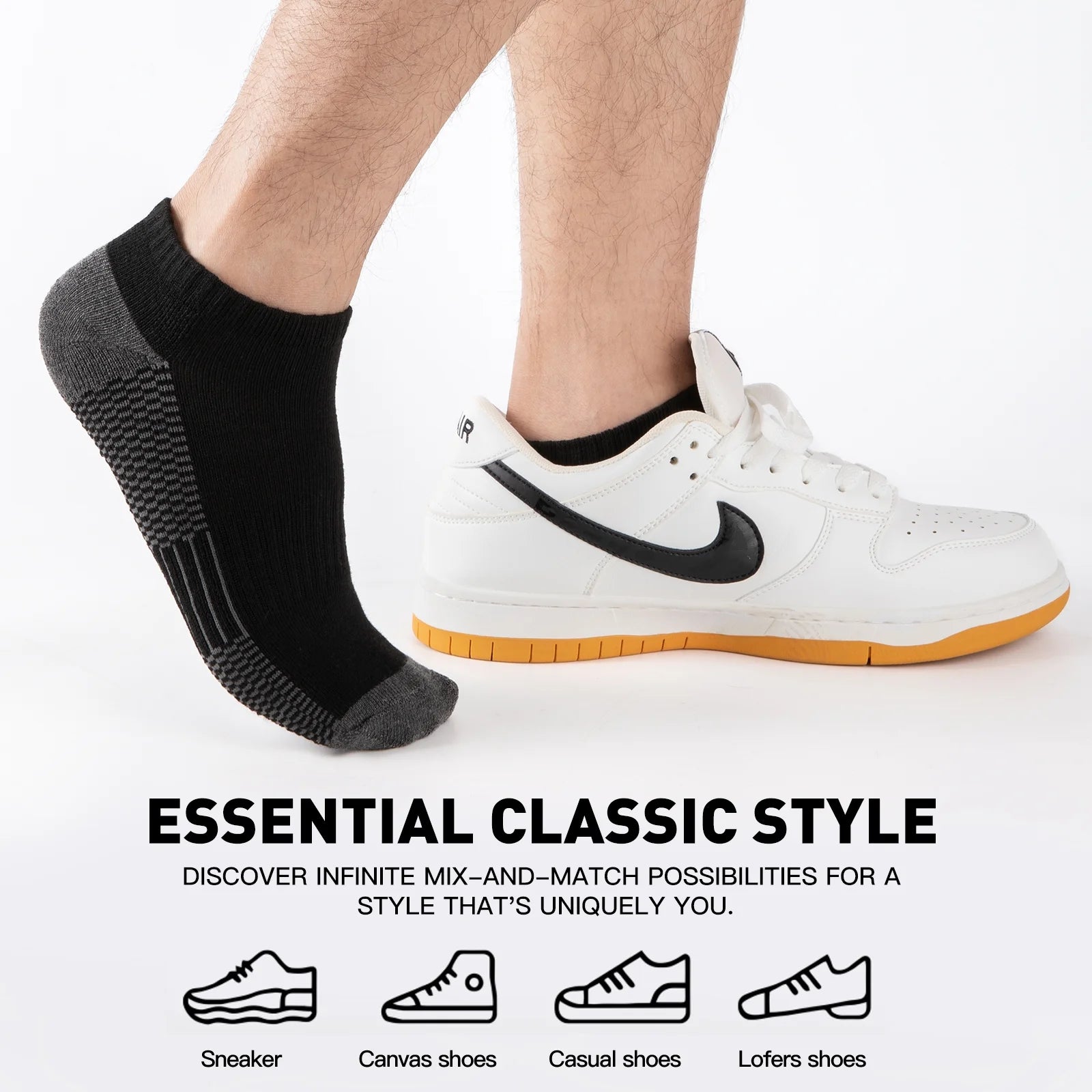 COOPLUS Mens 10 Pairs Athletic Ankle Socks Men'S Breathable Low Cut Socks
