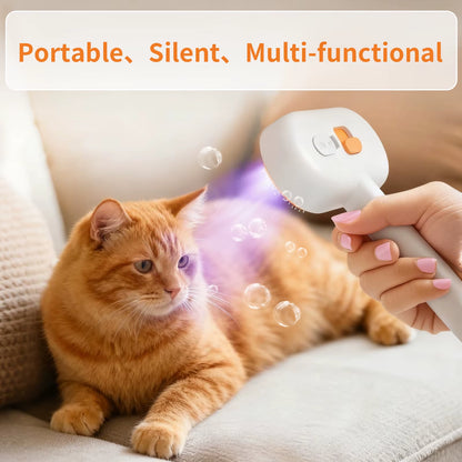 Free Shipping One-Touch Spray Pet Grooming Brush for Cats & Dogs Anti-Floating Hair Deshedding Comb with Steam Function